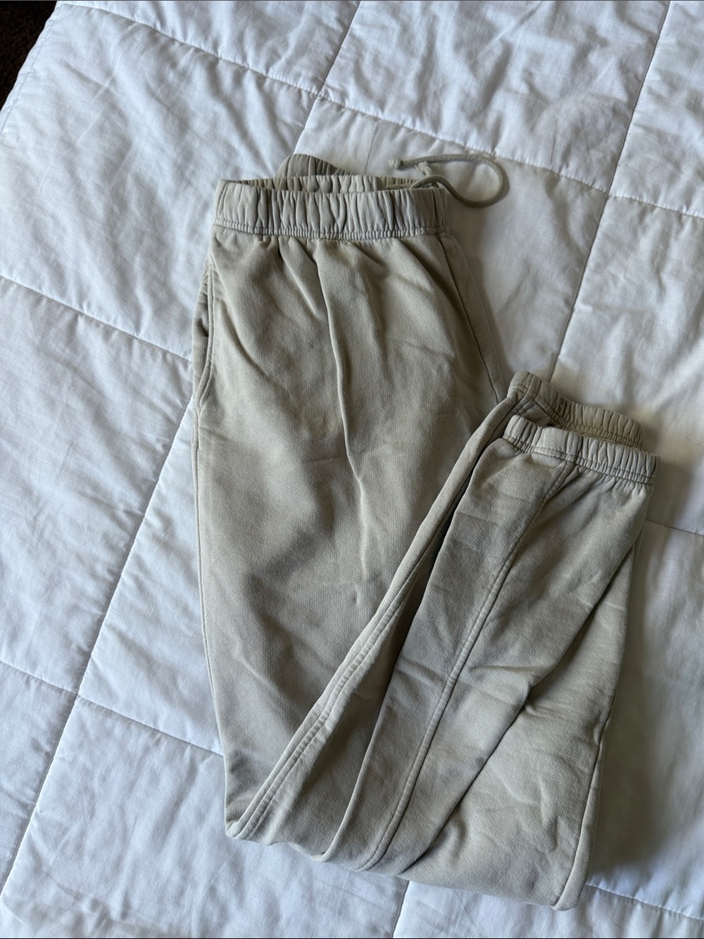 Good American Light Beige Drawstring Jogger Pants